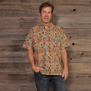 Jayli Imports Retro Mushroom 2XL Cotton Mens Short Sleeve