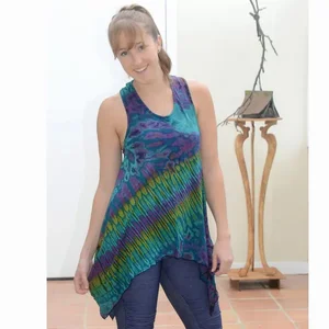 PAE17Wtop:PAE17-L | Jayli Imports Mudmee Tie Dye Racer Back