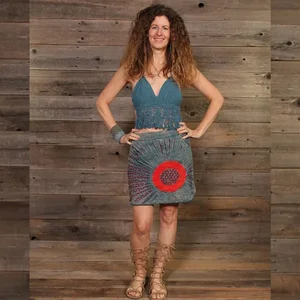 Jayli Imports Phish Donut Print Mini Skirt with Pocket -