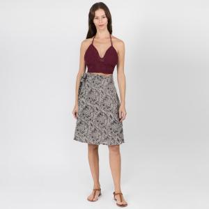 Jayli AB19DDWSkirt:AB19DD-o/s Myra Skirt - Flower Print Pin Stripe Mid