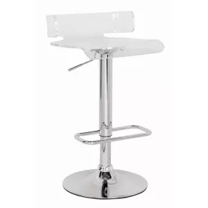 Homeroots.co 285445 Clear And Chrome Swivel Adjustable Bar Stool (pack