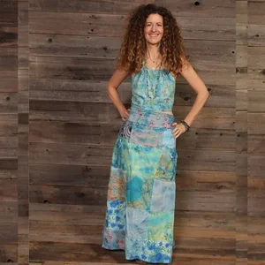 Jayli Imports Jaipuri Patchwork Maxi Skirt with Pockets -