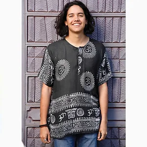 P11SMshirt:P11S-blk-2X | Jayli Imports Men's Cotton Om