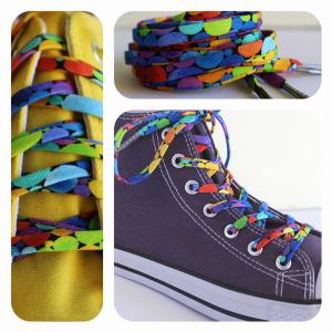 Cutelaces '7013345 Bright Rainbow Dots Shoelaces (pack Of 1 Pack Of 1 