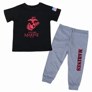 Trooper Clothing Marines Toddler Jogger Set - Black and