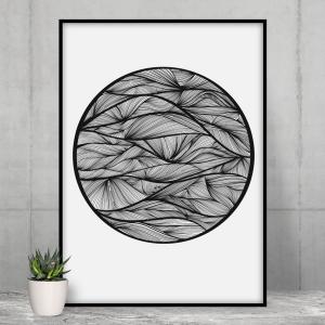 Black 149900366 Zen Line Print 1 - Circle (pack Of 1)