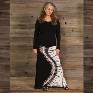 Jayli Imports Rainbow Feather Maxi Skirt - Tie Dye Style