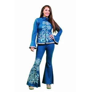 Jayli Imports Navy Cotton Lycra Bell Bottom Yoga Pants with