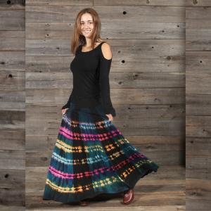 Jayli JD203WSkirt:JD203-L Celestina Skirt Rayon Spandex Tie Dye Solid 