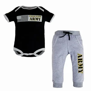 2520 L | Trooper Clothing Infant Army Jogger Set - Black &