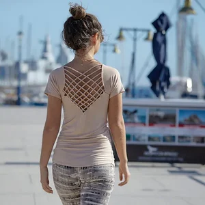 JD100SWTop:JD100S-tan-S | Jayli Imports Lattice Back Short