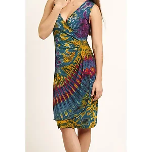 Jayli Imports Mudmee Faux Wrap Dress with No Sleeves for