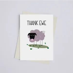 Black 149902563 Thank Ewe - Greeting Card (pack Of 5 Cards)