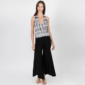 Jayli Imports GEMMA HI-LO RUFFLE CINCH PANTS - Rayon