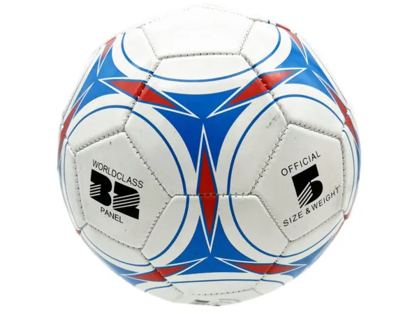 Bulk GE825 Size 5 Soccer Ball With Classic Red And Blue Design