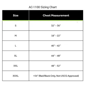 First AC-1100-OB-XL Ac-1100 Flotation Coat - Orangeblack - Xl