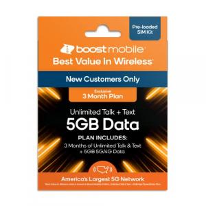 Just BMDPDSHTSIMENR03 Boost Mobile 3 Months 5gb Sim