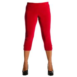 Island P001-R5 Capri Length Legging. Three Button Trim At The Leg Open