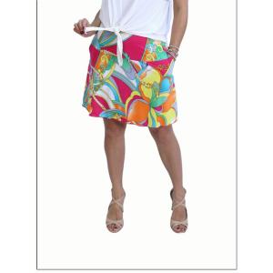 Island SH011-9012-P1 2 Tier Skort With Side Seam Pockets And Elasticiz