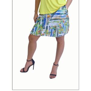 Island SH011-1210-P3 2 Tier Skort With Side Seam Pockets And Elasticiz