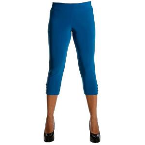 Island P001-TU5 Capri Length Legging. Three Button Trim At The Leg Ope