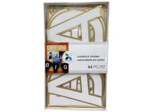 Bulk CS228 Momenta 64 Piece White And Gold 4quot; Cardstock Letters