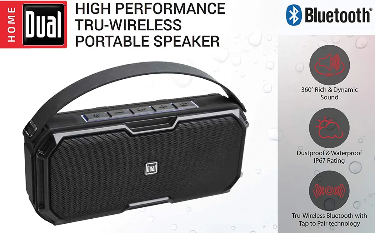 Dual AMBTWS6 Truwireless Tap-to-pair Bluetooth Speaker - Ip67 Rated