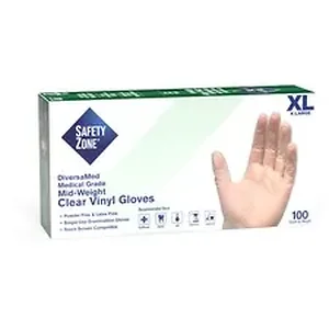 The Safety Zone Safety Zone Powder Free Clear Vinyl Gloves
