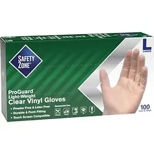 The Safety Zone Safety Zone Powder Free Clear Vinyl Gloves