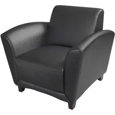 Safco SAF VCC1BLKB Safco Santa Cruz Lounge Chair - Black Leather Seat 