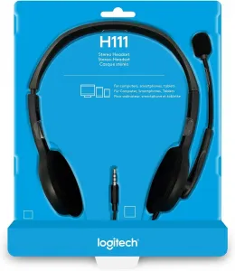 Logitech 981-000999 H111 Wired Headset, Stereo Headphones With Noise-c