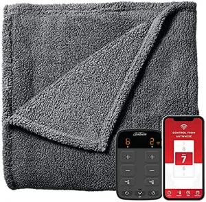 Sunbeam 2142832 King Size Electric Lofttec Heated Blanket In Slate Wit