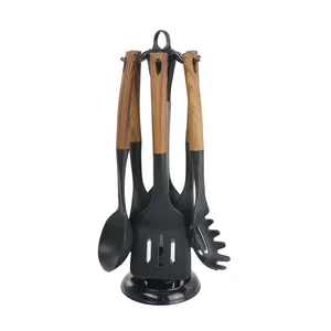 Megachef Nylon Cooking Utensils Set with Wood Finish - 7