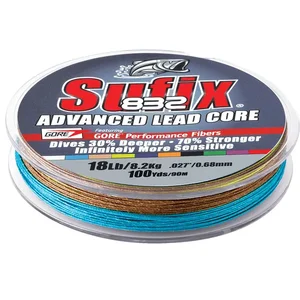 658-112MC | Sufix 832 Lead Core - 12lb - 10-Color - 100