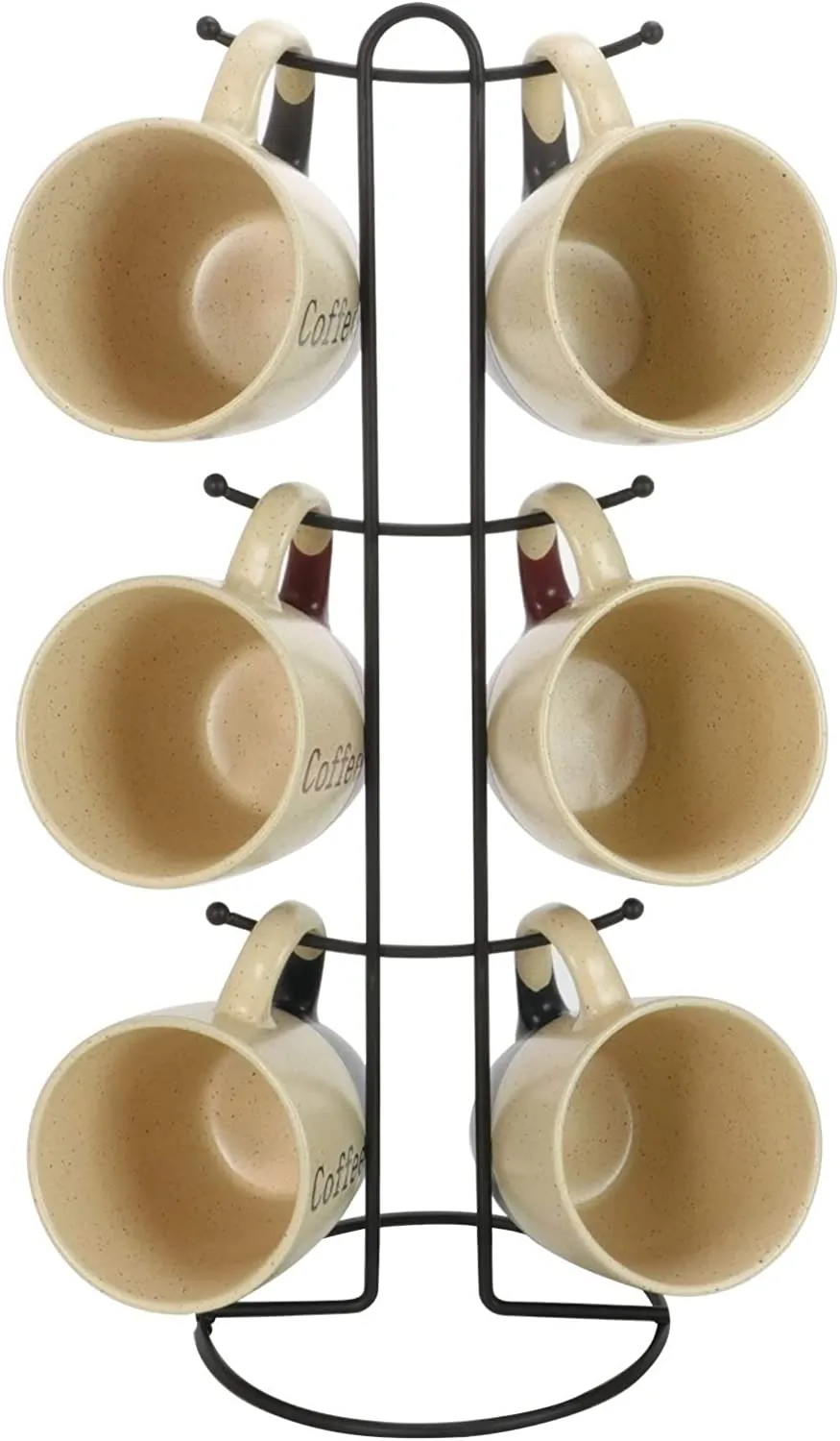 Elama EL-COFFEEHOUSE Coffee House 6-piece 12 Oz. Mug Set With Stand, A