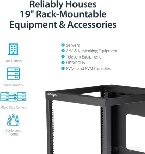 Startech RK1219WALLOH 12u 22in Depth Hinged Open Frame Wallmount Serve