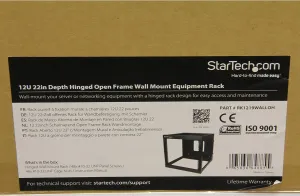 Startech RK1219WALLOH 12u 22in Depth Hinged Open Frame Wallmount Serve