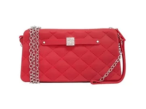 Bulk Buys Crimson Quilted Silicone Handbag with Chain Strap