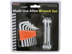 Bulk GE816 14 Key Multi-use Allen Wrench With 8 Assorted Hex Keys