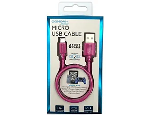 AA459 | Bulk Buys GoMovi 6 Ft Pink Micro USB Charging and