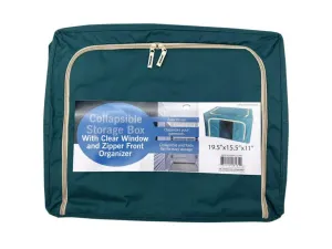 Bulk GE799 Large Collapsible Storage Box With Clear Window And Zipper 