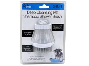 Bulk GE844 Deep Cleansing Pet Shampoo Shower Brush