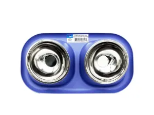 Bulk DI741 Easy Feed Spill-proof Slanted Double Dog Bowl