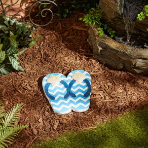 Accent 4506546 Cement Flip Flops Stepping Stone - Seashell