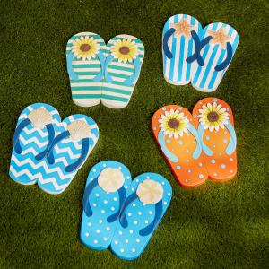 Accent 4506546 Cement Flip Flops Stepping Stone - Seashell