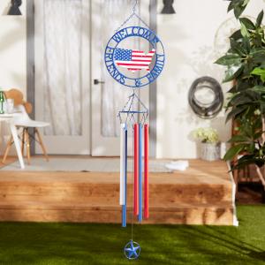 Accent 4506854 Welcome Friends Amp; Family Patriotic Wind Chimes