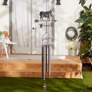 Accent 4506851 Weathervane Wind Chime - Pig