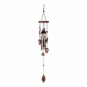 Accent 10018191 26-inch Bronze Wind Chimes With Bells And Cats