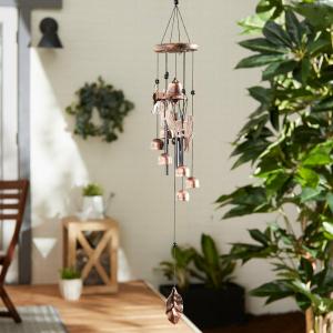 Accent 10018191 26-inch Bronze Wind Chimes With Bells And Cats