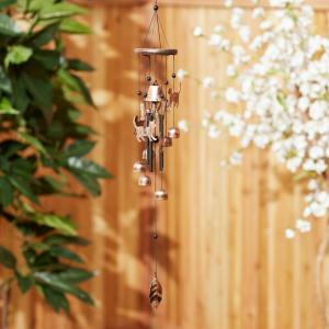 Accent 10018191 26-inch Bronze Wind Chimes With Bells And Cats